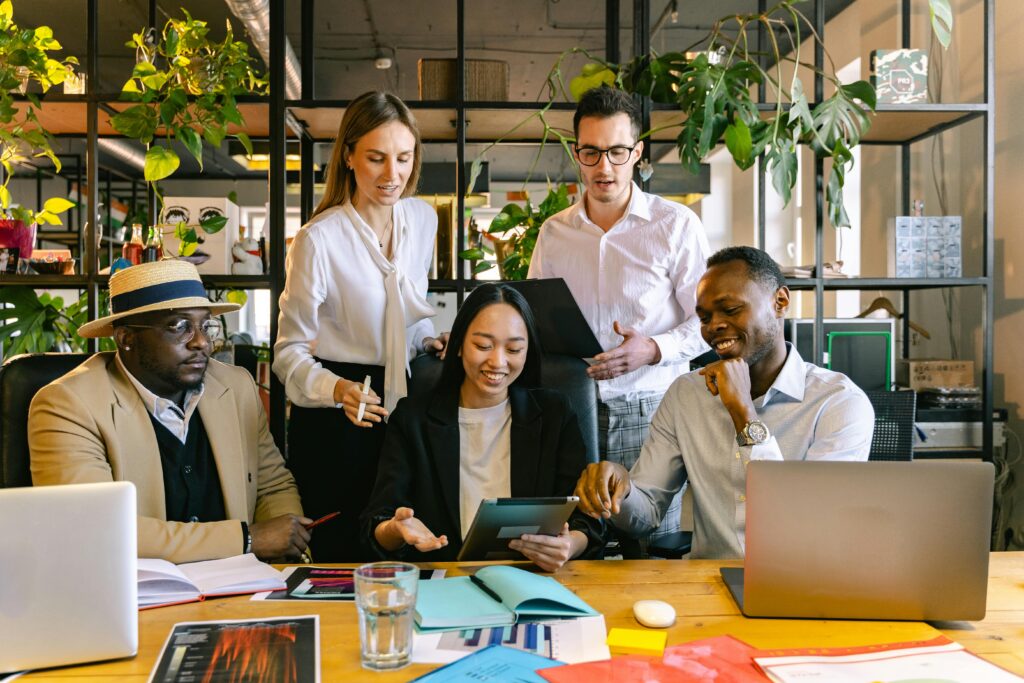 people smiling in an office